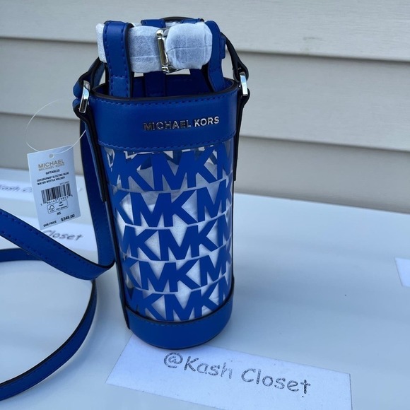 Michael Kors Handbags - Michael Kors Water Bottle Crossbody Holder MK Giftable Electric Blue